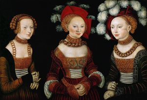 Le Principesse Sibylla, Emilia e Sidonia di Sassonia da Lucas Cranach the Elder